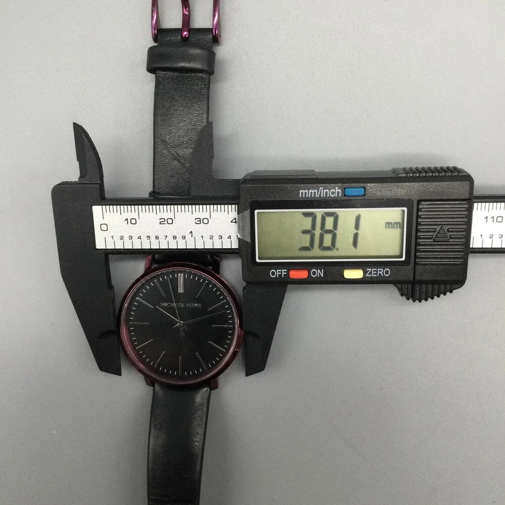 Michael Kors Jaryn Womens Watch 38mm Black Dial Purple Case Leather MK-2646 - Picture 13 of 15